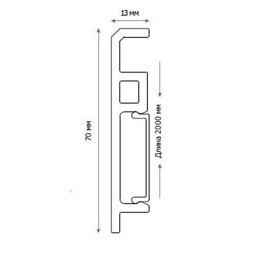 Фото Плинтус Aberhof Luxe Дуб Валлийский (70х13х2000 мм)