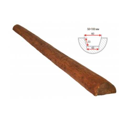 Фото Полубревно декоративное Arno decor рустик, 50х100мм Орех, длина 3 метра