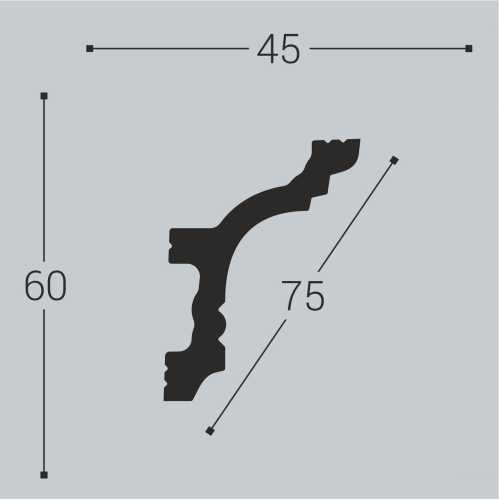 Фото Карниз под покраску из полистирола Bello Deco K9 (60х45х2000 мм)