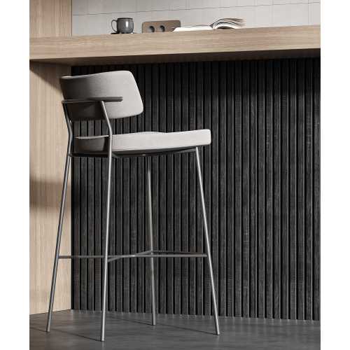 Фото Акустическая панель Cosca Дуб Графит, черный войлок, рейки (2750х600х19 мм)