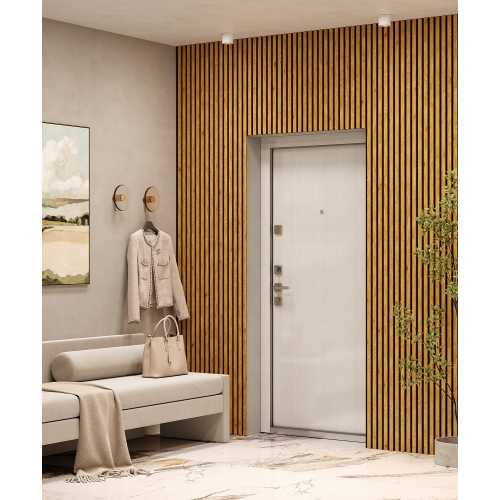 Фото Акустическая панель Cosca Дуб Медный, черный войлок, рейки (2750х600х19 мм)