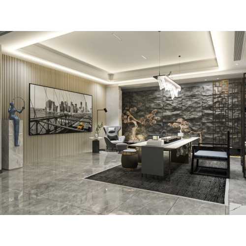 Фото Акустическая панель Cosca Ясень Кристалл, черный войлок, рейки (2750х600х19 мм)