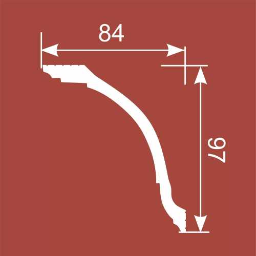 Фото Карниз под покраску Cosca KX015 из экополимера (97х84х2000 мм)