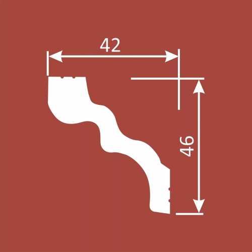 Фото Карниз под покраску Cosca KX032 из экополимера (46х42х2000 мм)