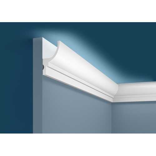 Фото Карниз под покраску Cosca КХ071 для подсветки (60х35х2000 мм) 