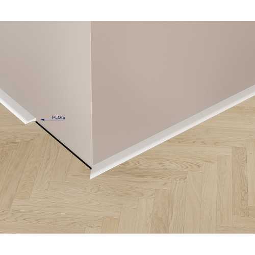 Фото Плинтус напольный Cosca PL015 под покраску, белый (10х21)