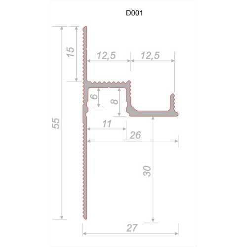 Фото Теневой плинтус скрытого монтажа Decaro D001 под покраску (30*12.5*2000)