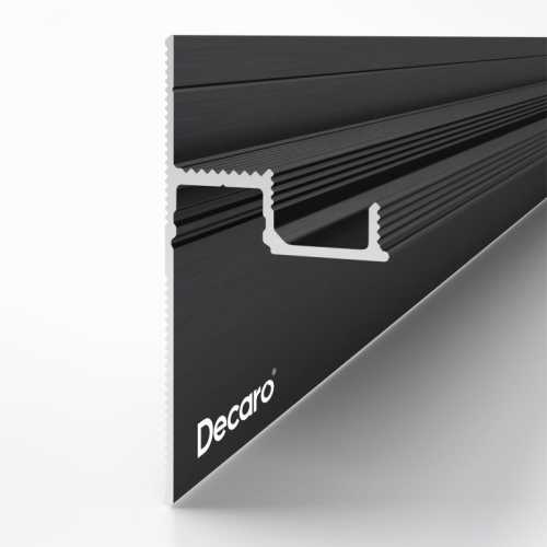 Фото Теневой плинтус скрытого монтажа Decaro D001 Черный анод (30*12.5*2000)