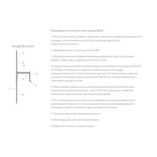 Фото Теневой плинтус скрытого монтажа Decaro D003 Черный анод (20*12.5*2000)