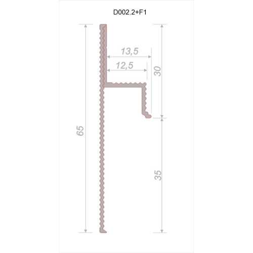 Фото Теневой плинтус универсальный Decaro D002.2 Regulated Черный анод (35*12.5*2000)