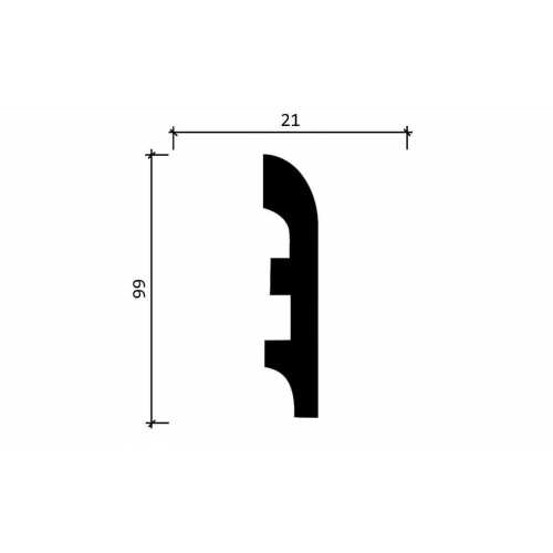 Фото Плинтус напольный Decor Dizayn DD41 под покраску, белый (99*21*2000)