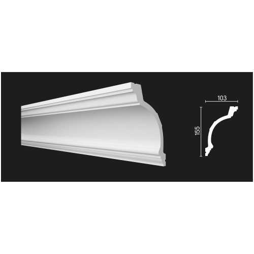 Фото Карниз под покраску из полистирола Decor Dizayn DD521 (155х103х2000 мм)