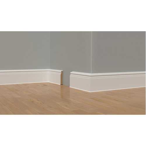 Фото Плинтус Dollken (Долкен) Cubu Hamburger style 80 slim, 1328/ 5012 white белый (1уп=6 шт)