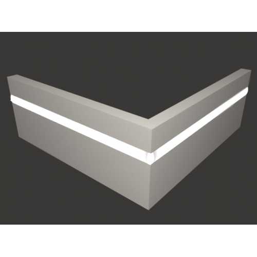 Фото Плинтус напольный с подсветкой LED Evrowood PN 101 Белый, крашеный  (100*16*2000)