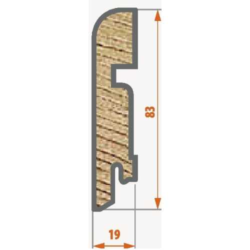 Фото Плинтус напольный шпонированный Finitura Дуб арт.101, 83*19 мм
