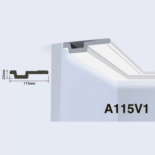 Фото Карниз под покраску HIWOOD A115V1 из фитополимера (22х115х2000 мм)