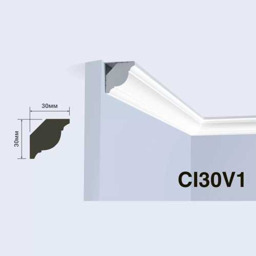 Фото Карниз под покраску HIWOOD CI30V1 из фитополимера (30х30х2000 мм)