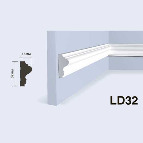 Фото Молдинг под покраску HIWOOD LD32 из фитополимера (32х15х2000 мм)