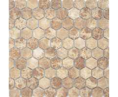 Мозаика из натурального камня Caramelle Pietrine Hexagonal Emperador light hex 30х18 (295х305х6 мм)