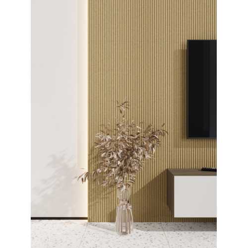 Фото Стеновая панель квадратная МДФ Ликорн - Полосы, под покраску Бежевый, 500*500*8 мм (4 шт)