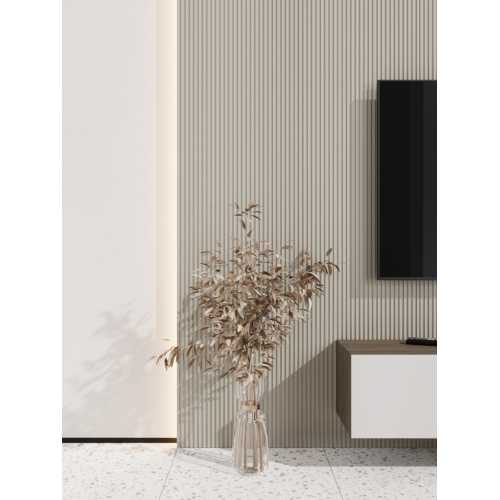 Фото Стеновая панель квадратная МДФ Ликорн - Полосы, Слоновая кость, 500*500*8 мм (4 шт)