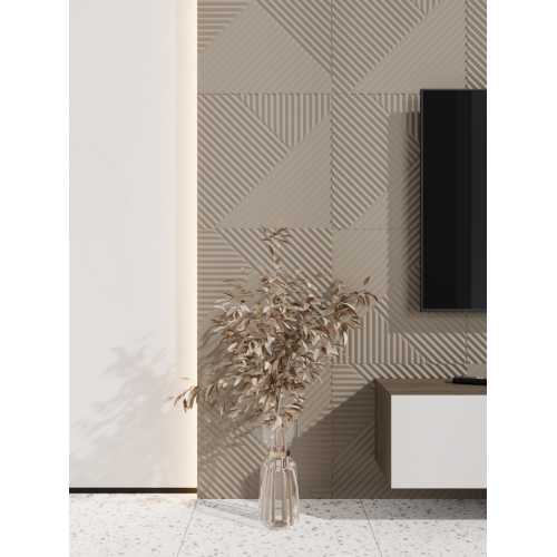 Фото Стеновая панель квадратная МДФ Ликорн - Пирамида Латте, 500*500*8 мм (4 шт)