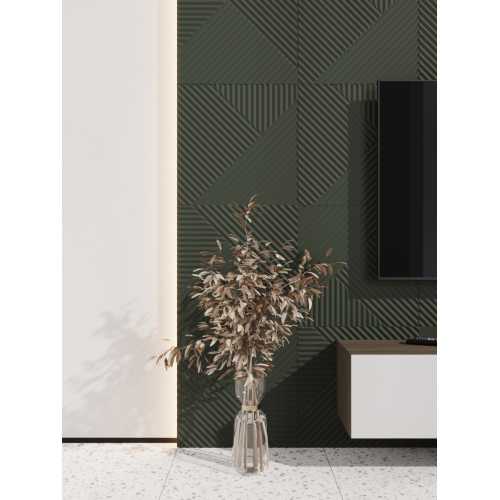 Фото Стеновая панель квадратная МДФ Ликорн - Пирамида Олива, 500*500*8 мм (4 шт)