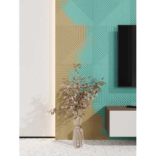 Фото Стеновая панель квадратная МДФ Ликорн - Пирамида, под покраску Бежевый, 500*500*8 мм (4 шт)