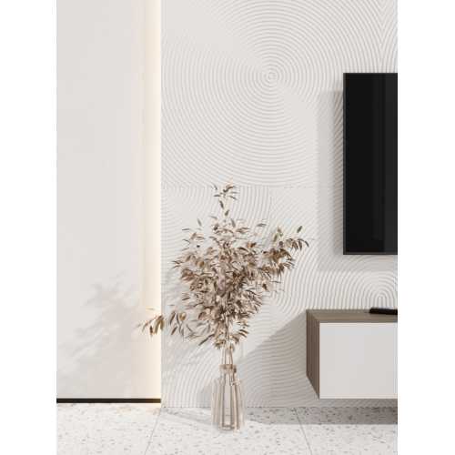 Фото Стеновая панель квадратная МДФ Ликорн - Круги Белый, 500*500*8 мм (4 шт)