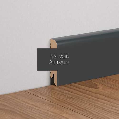 Фото Плинтус напольный МДФ Ликорн К-02 Антрацит 7016 (70х16х2050 мм)