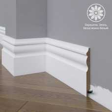 Белый плинтус напольный МДФ Madest Decor 14-120-12 крашеный (120х12х2400 мм)