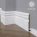 Маленькое фото Белый плинтус напольный МДФ Madest Decor 14-136-12 крашеный (136х12х2400 мм)