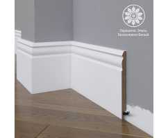 Белый плинтус напольный МДФ Madest Decor 21-136-12 крашеный (136х12х2400 мм)