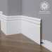 Маленькое фото Белый плинтус напольный МДФ Madest Decor 21-136-12 крашеный (136х12х2400 мм)