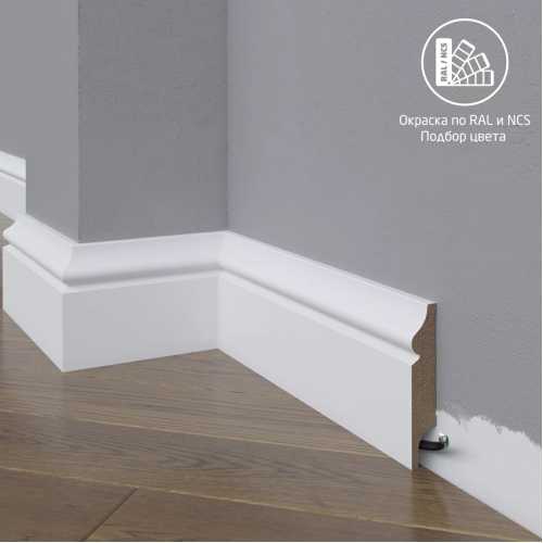 Фото Плинтус напольный МДФ Madest Decor 12-083-18 крашеный по RAL/NCS (83х18х2400 мм)