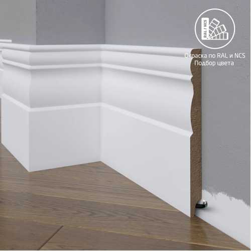 Фото Плинтус напольный МДФ Madest Decor 24-185-18 крашеный по RAL/NCS (185х18х2400 мм)