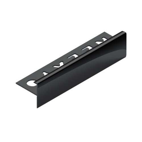 Фото Профиль лестничный F-образный алюминий 10 мм Neexy PV53 (Черный блестящий), 2.7 метра