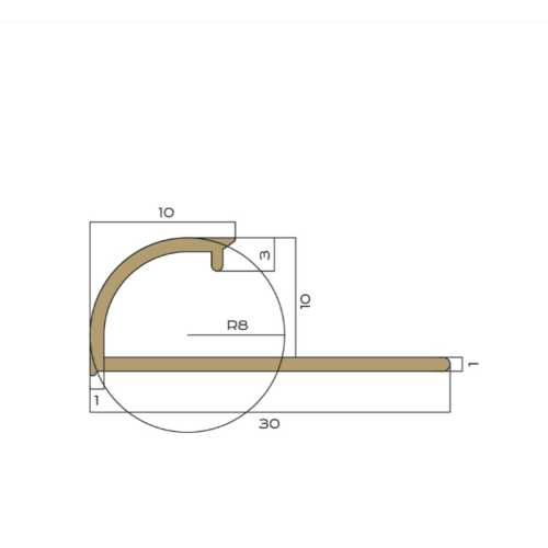 Фото Профиль для плитки внешний латунь 10 мм Neexy PVL17-04 Антик бронза светлая, 2.7 метра