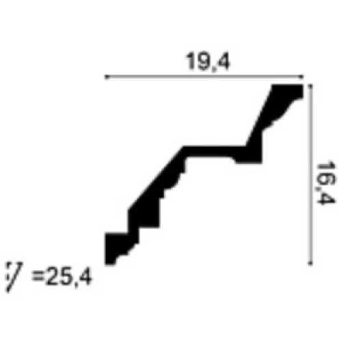 Фото Карниз под покраску из полиуретана Orac decor C422 (164х194х2000 мм)