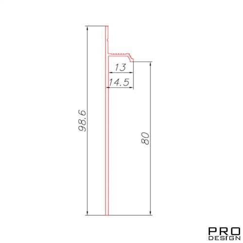 Фото Плинтус скрытого монтажа алюминиевый, анодированный Pro Design 323 (80*12*2700)