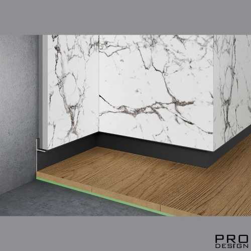 Фото Теневой плинтус под панель Pro Design Panel 7208 Черный Муар (30*16*2700)