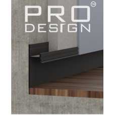 Теневой плинтус скрытого монтажа Pro Design 380 Черный Муар RAL9005 (30*17*2700)