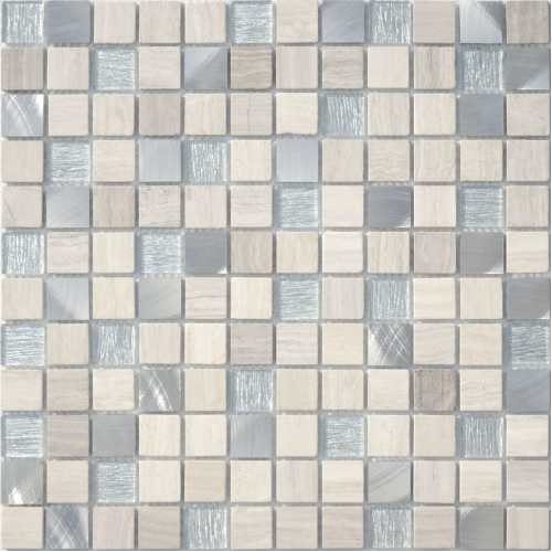 Фото Мозаика стеклянная Caramelle Silk Way Silver Flax 23х23 (298х298х4 мм)