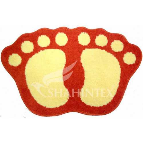 Фото Коврик Shahintex Microfiber лапки 50*80 оранжевый