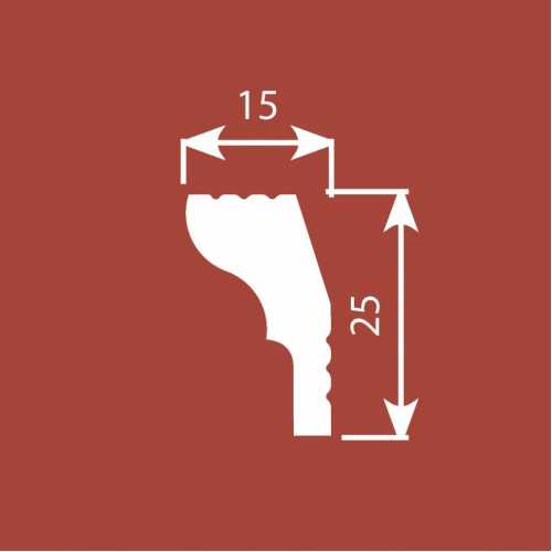 Фото Карниз под покраску Cosca КХ010 из экополимера (25х15х2000 мм) 