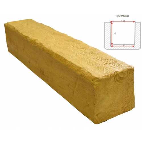 Фото Балка декоративная из полиуретана Arno Decor Рустик 195х195мм Сосна, длина 3м
