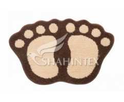 Коврик Shahintex Microfiber лапки 50*80 коричневый