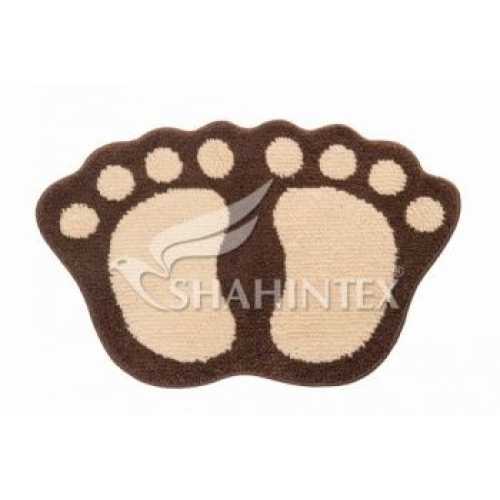 Фото Коврик Shahintex Microfiber лапки 50*80 коричневый