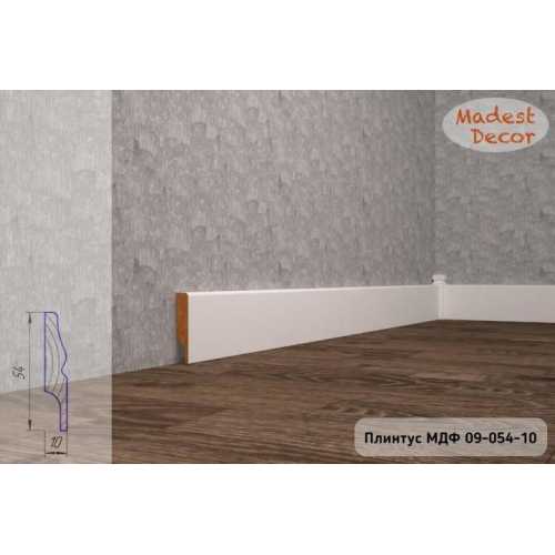 Фото Плинтус напольный под покраску 09-054-10 Madest Decor MDF (54х10х2400 мм)