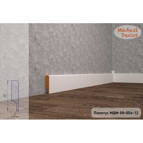 Фото Плинтус напольный под покраску 09-054-12 Madest Decor MDF (54х12х2400 мм)